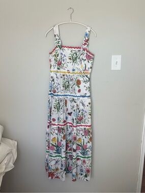 J. McLaughlin Tiered Garden Print Midi Dress